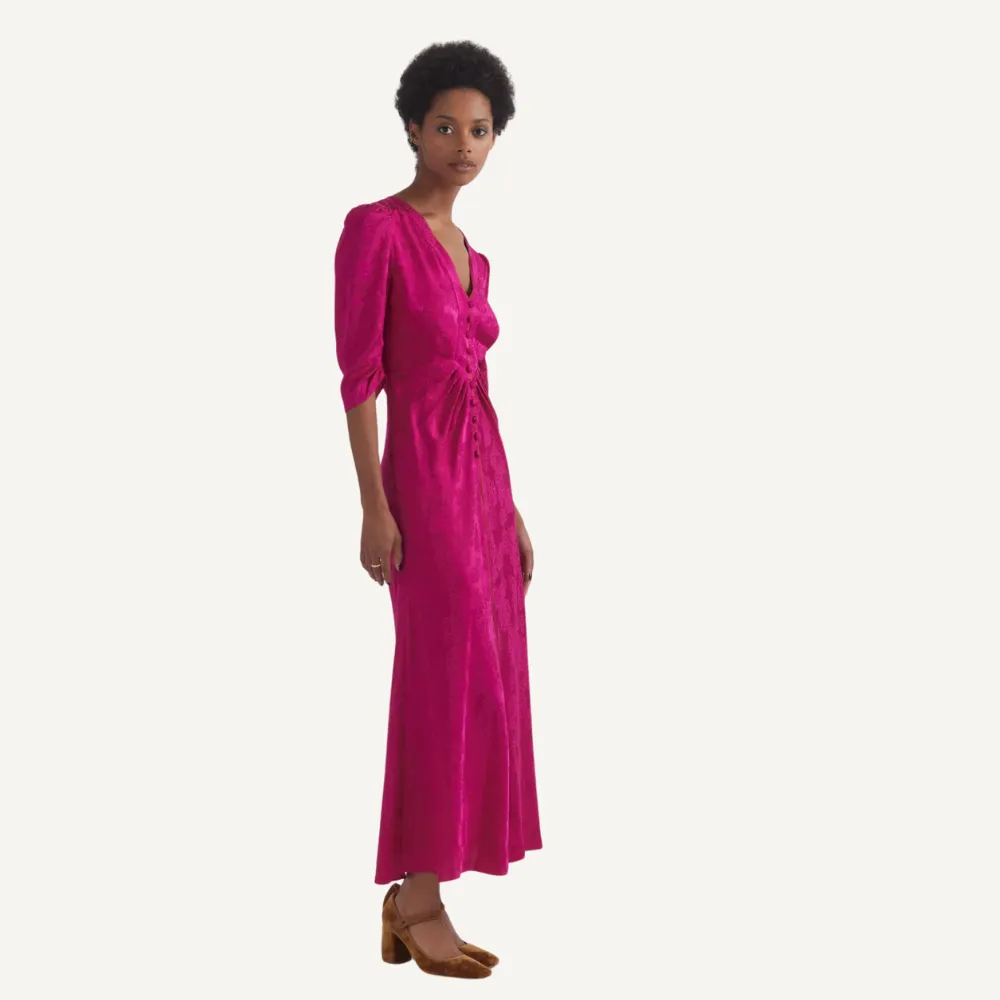 Saloni Mitsu Dress - Bright Azalea