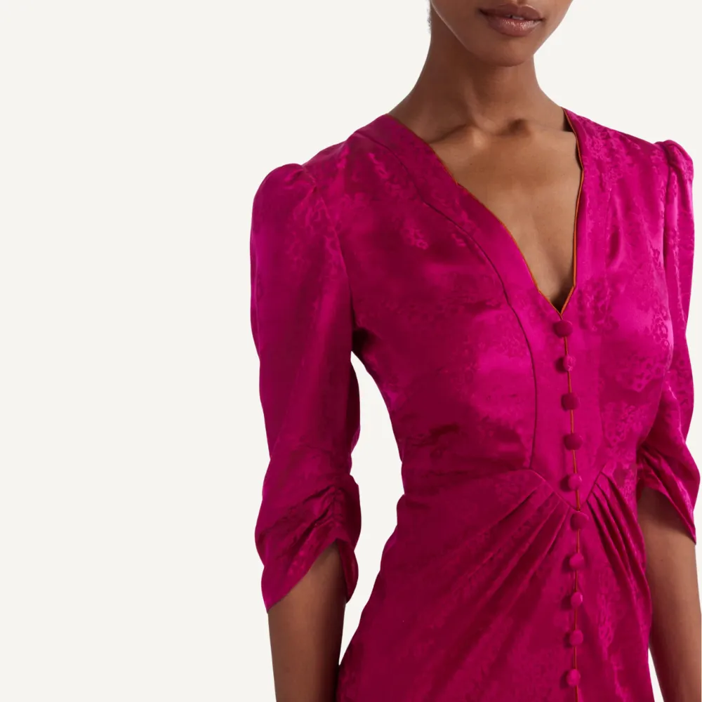 Saloni Mitsu Dress - Bright Azalea