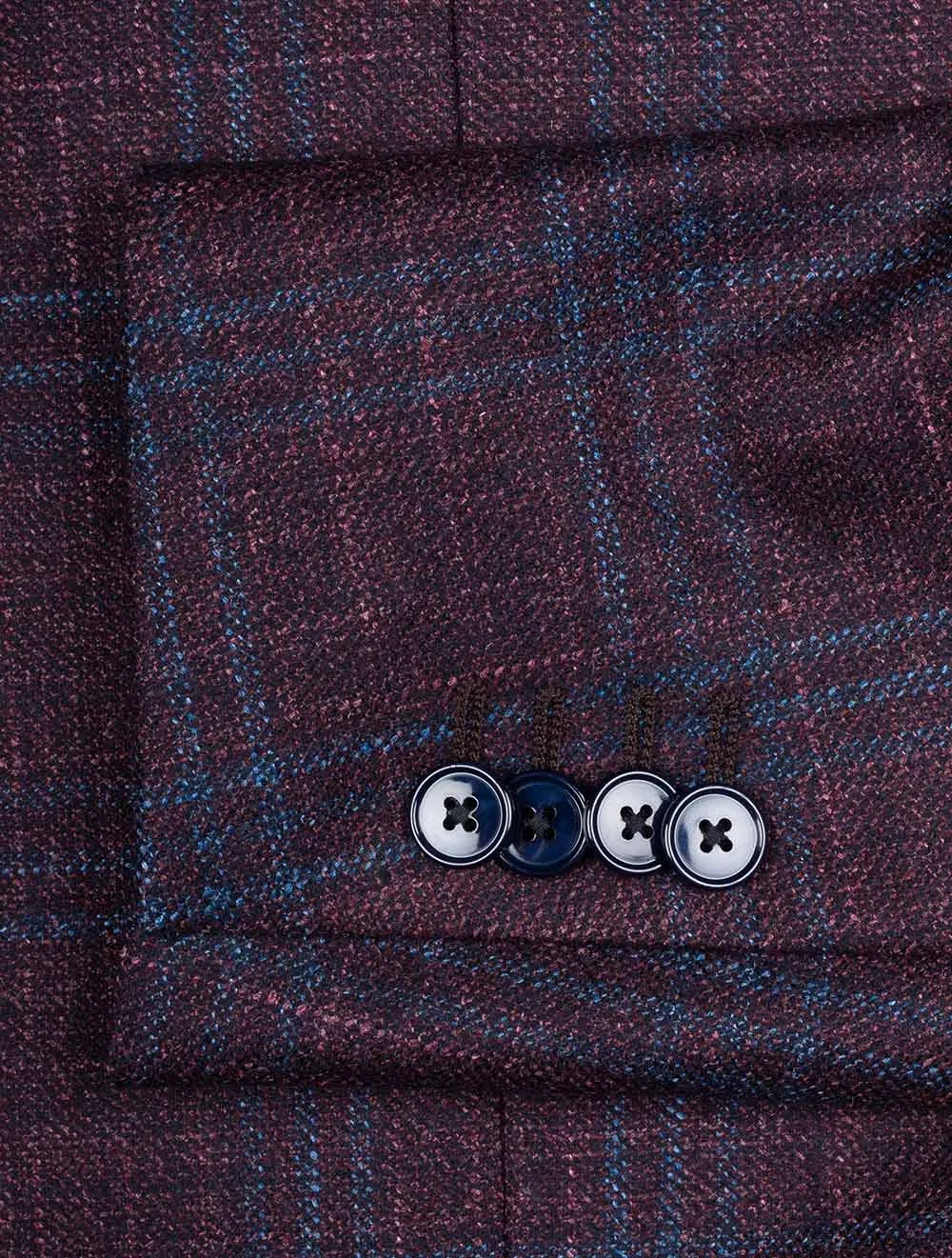 Subtle Check Jacket Burgundy