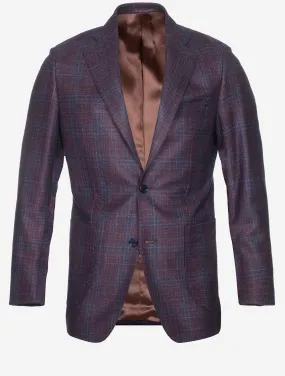 Subtle Check Jacket Burgundy