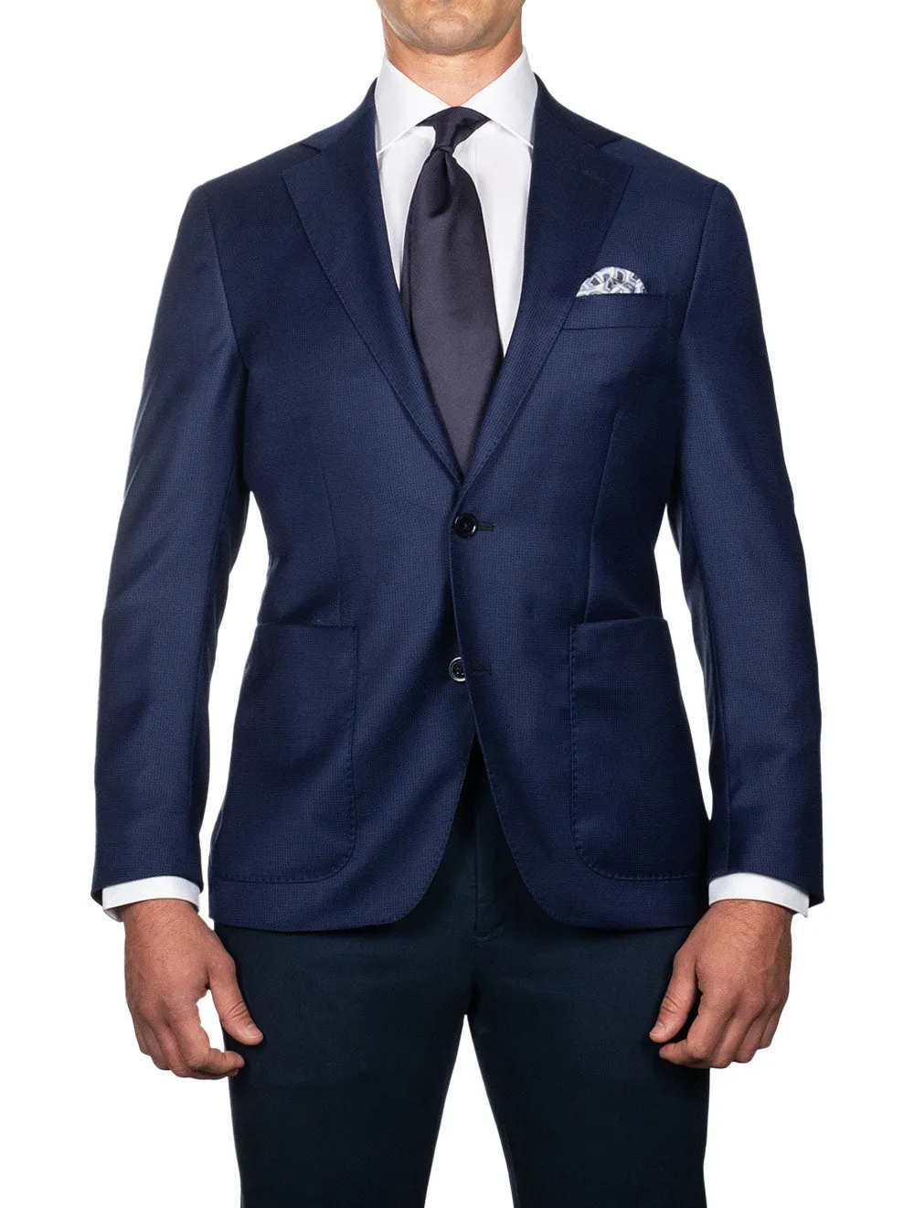 Subtle Pattern Sports Jacket Blue