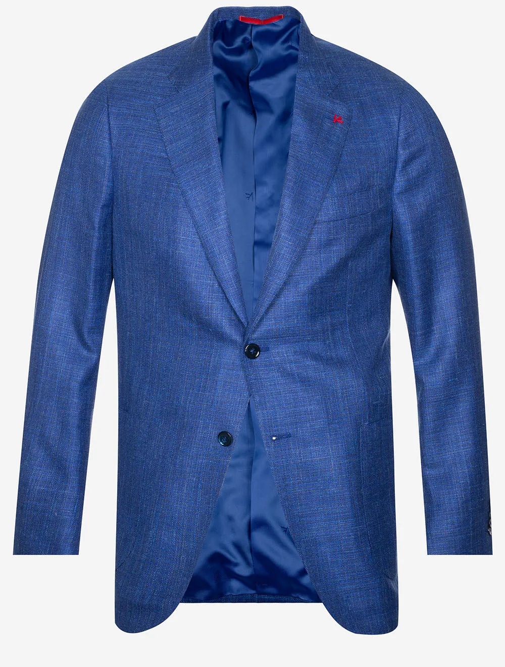 Tela Matt Wool Silk Linen Sports Jacket Blue