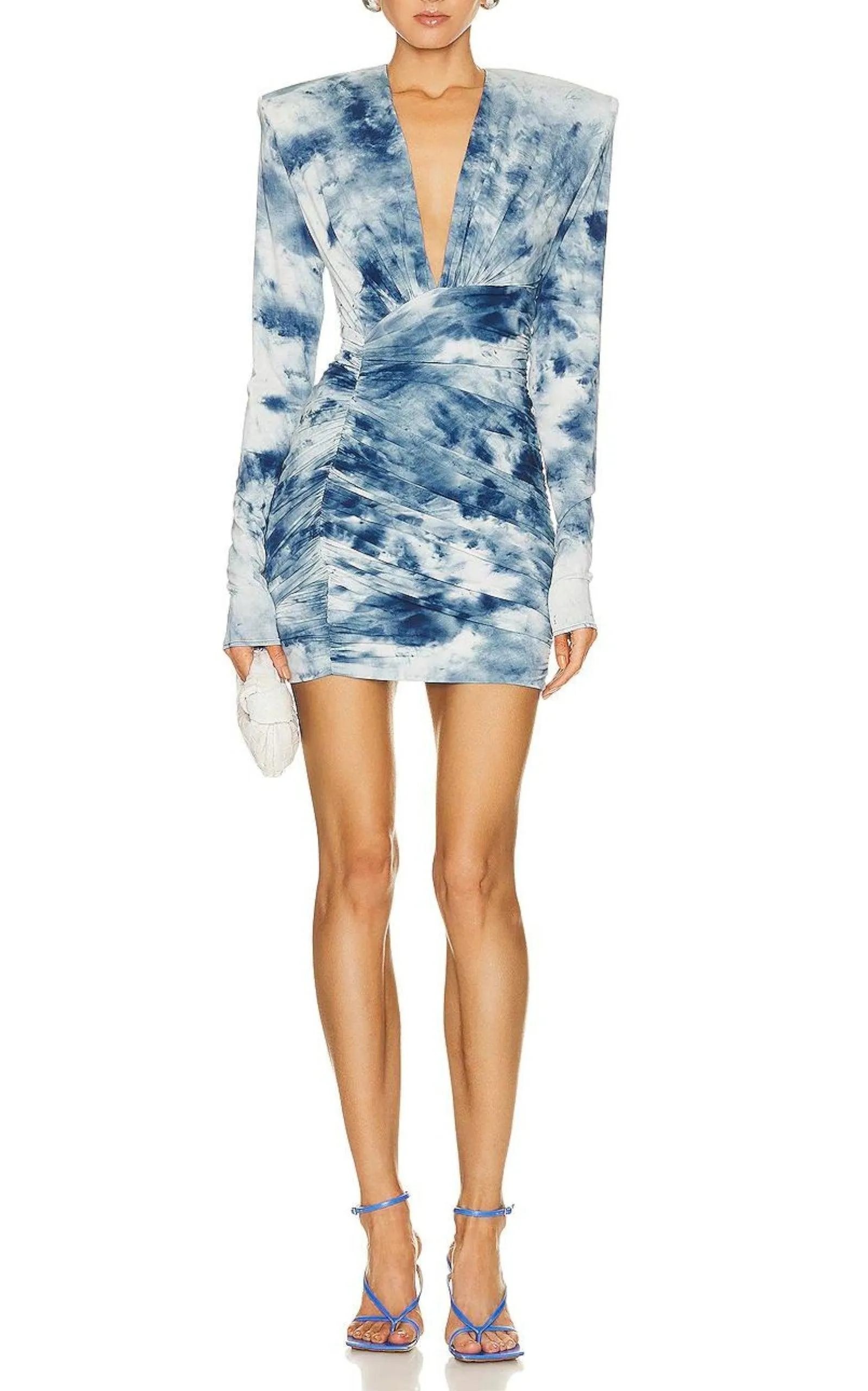 Tie-dye Print Ruched Mini Dress