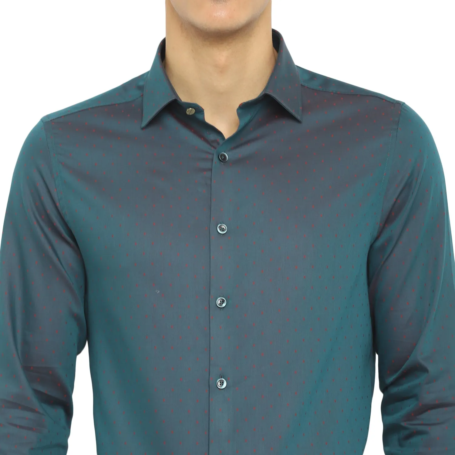 Two Tone Cotton Jacquard Slim Fit Shirts