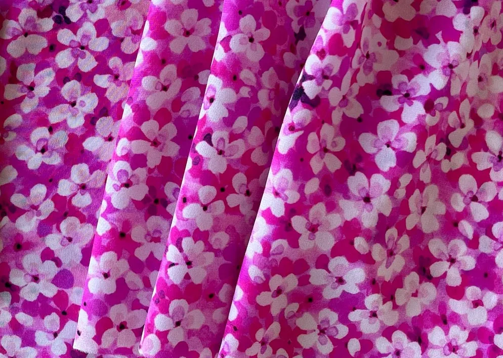 Ungaro Cherry Blossom Bed Silk Crepe de Chine (Made in Italy)