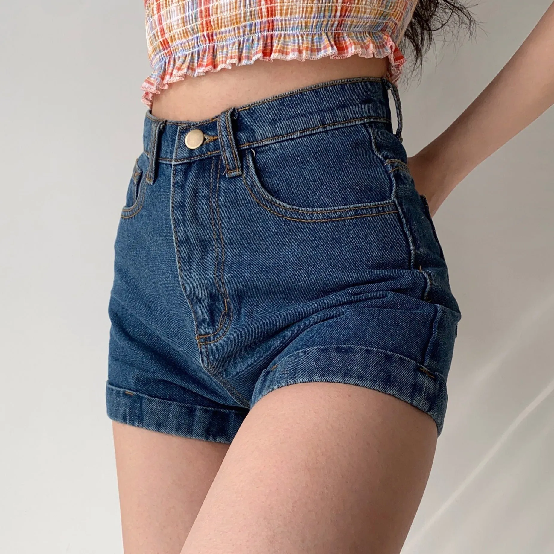 Wenkouban - Classic Retro Denim Shorts