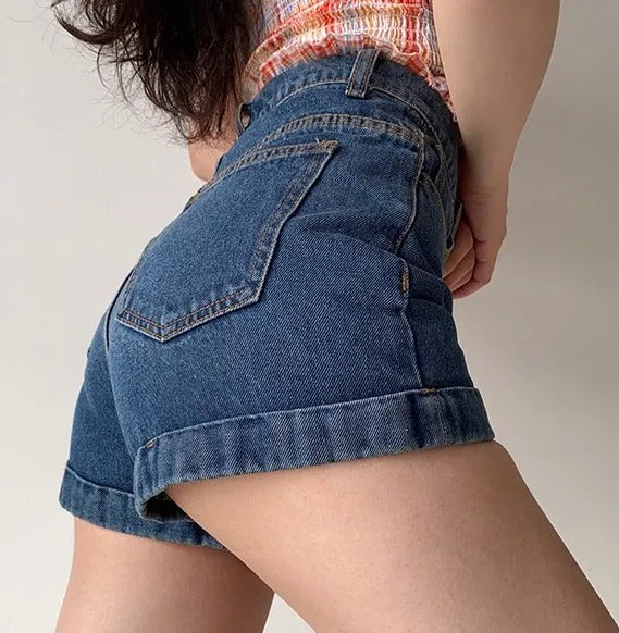 Wenkouban - Classic Retro Denim Shorts