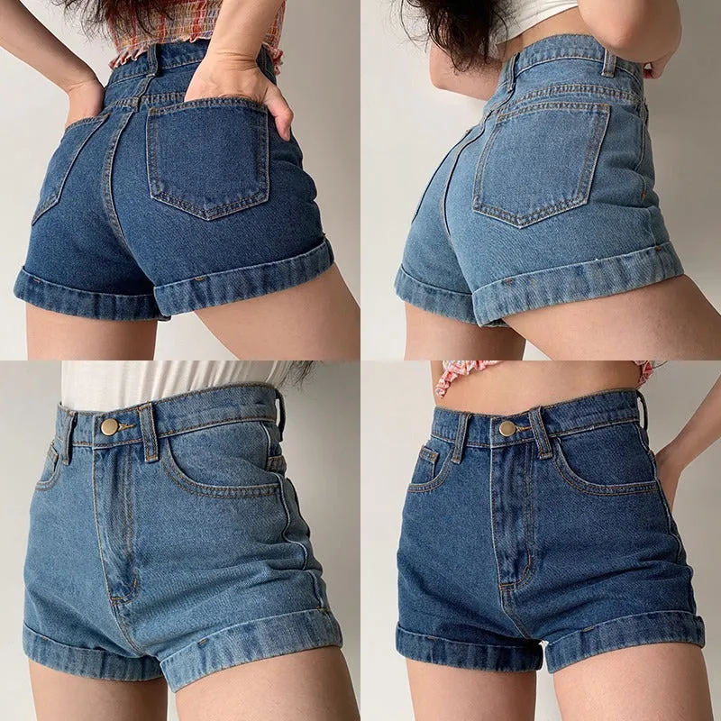 Wenkouban - Classic Retro Denim Shorts