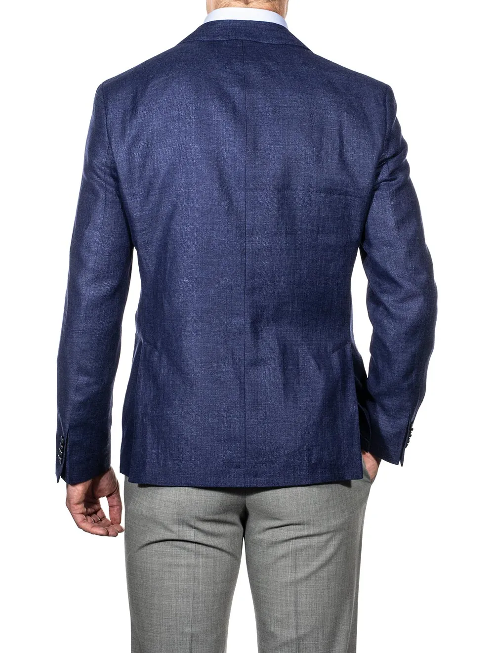 Wool Linen Fleck Jacket Blue