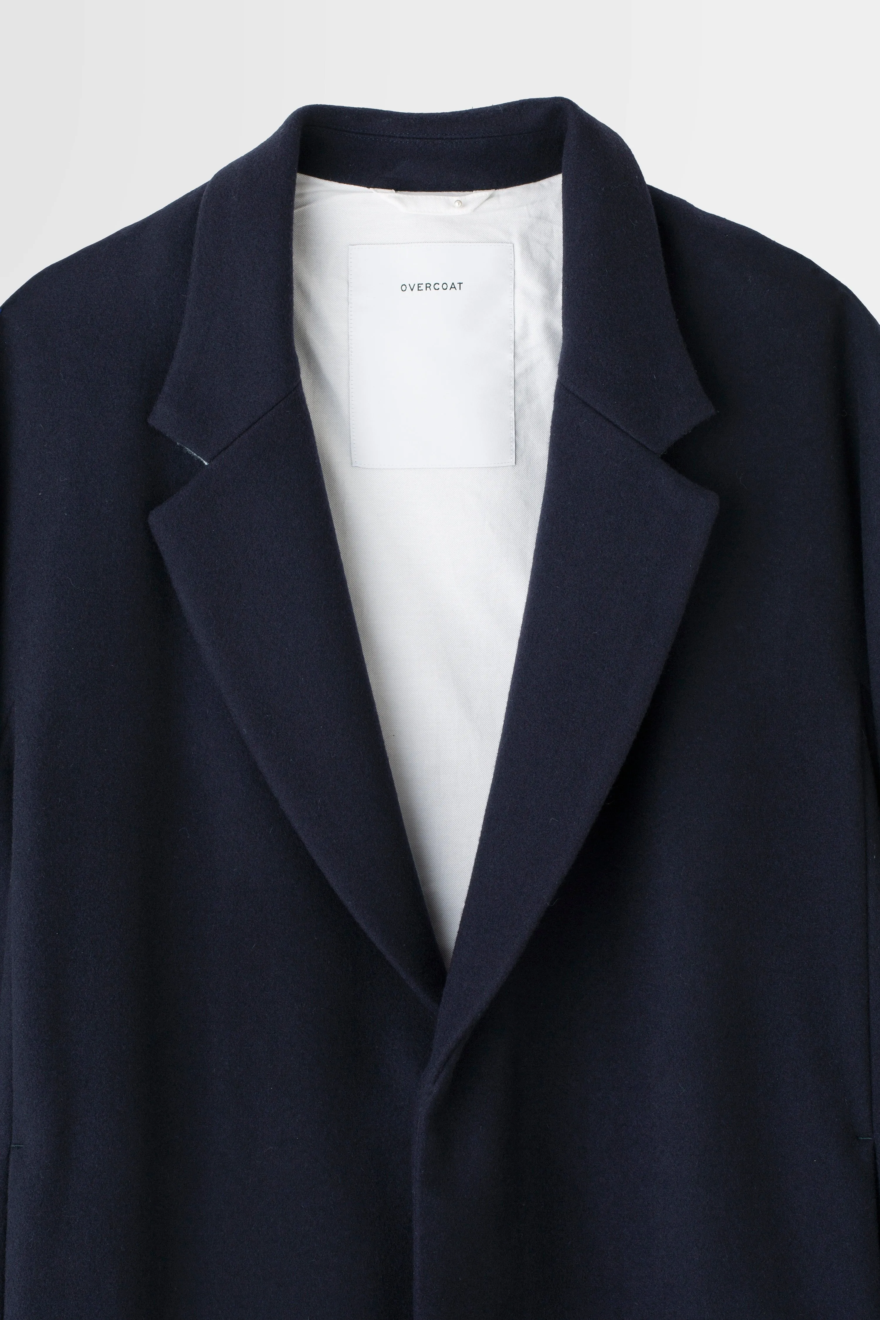 Wool Melton Overcoat in Navy